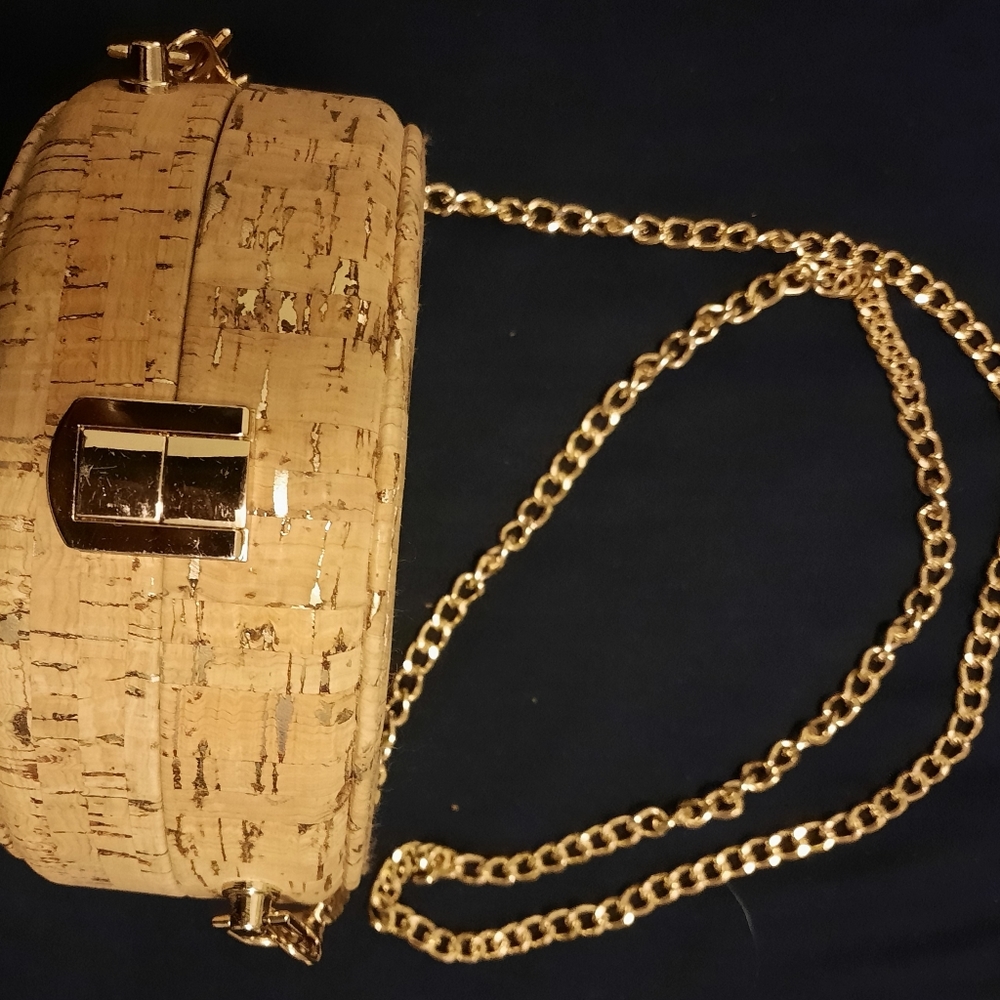 Crossbody wooden circular purse